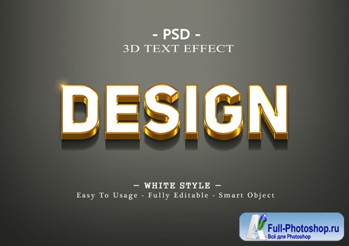 Design 3d text effect Premium Psd