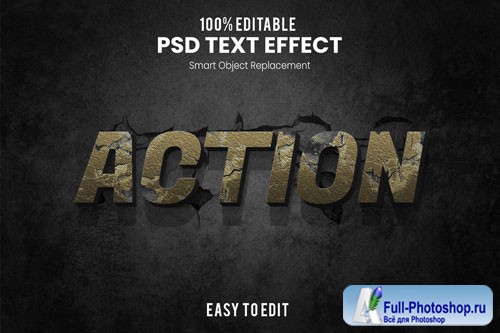 Action text effect Premium Psd