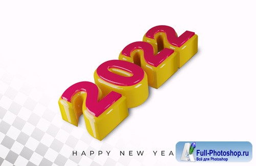 2021 new year 3d render alphabet text effect Premium Psd