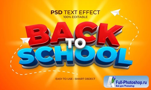 Back to school text effect Premium Psd