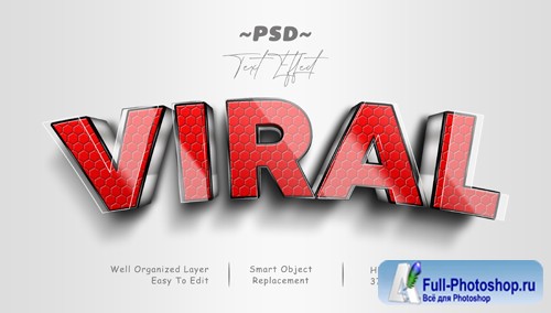 Viral 3d popup psd editable text effect Premium Psd