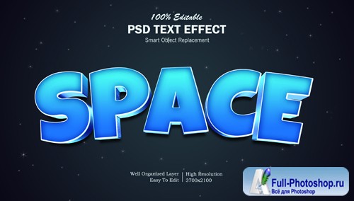 Space movie style psd editable text effect Premium Psd