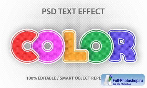 Editable text effect color paper premium Premium Psd