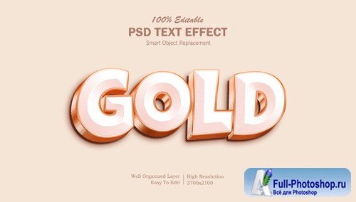 3d gold editable photoshop text effect Premium Psd