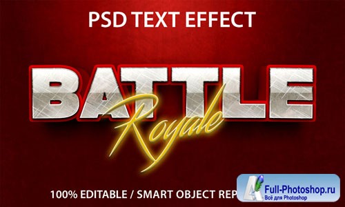 Editable text effect battle royale premium Premium Psd