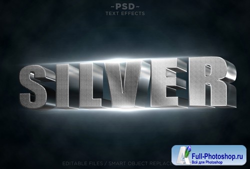 Silver text effects Premium Psd