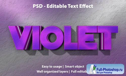 Editable text effect violet premium Premium Psd