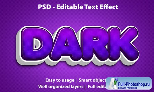 Editable text effect dark premium Premium Psd