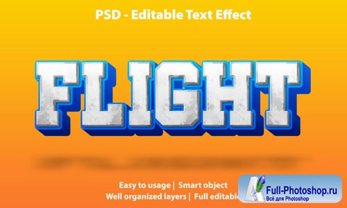 Editable text effect flight premium Premium Psd