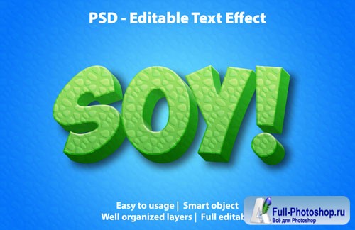 Editable text effect soy premium Premium Psd