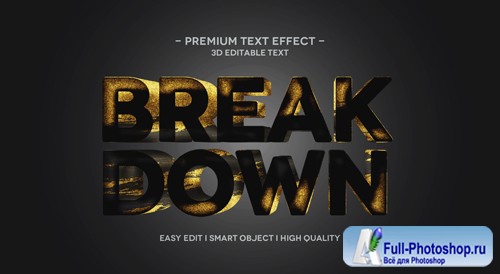 Break down 3d text effect template Premium Psd