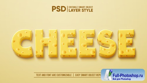 3d dairy milk cheese layer editable layer style smart object text effect Premium Psd