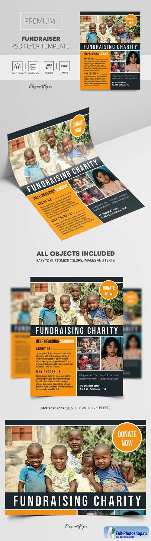 Fundraiser Premium PSD Flyer Template