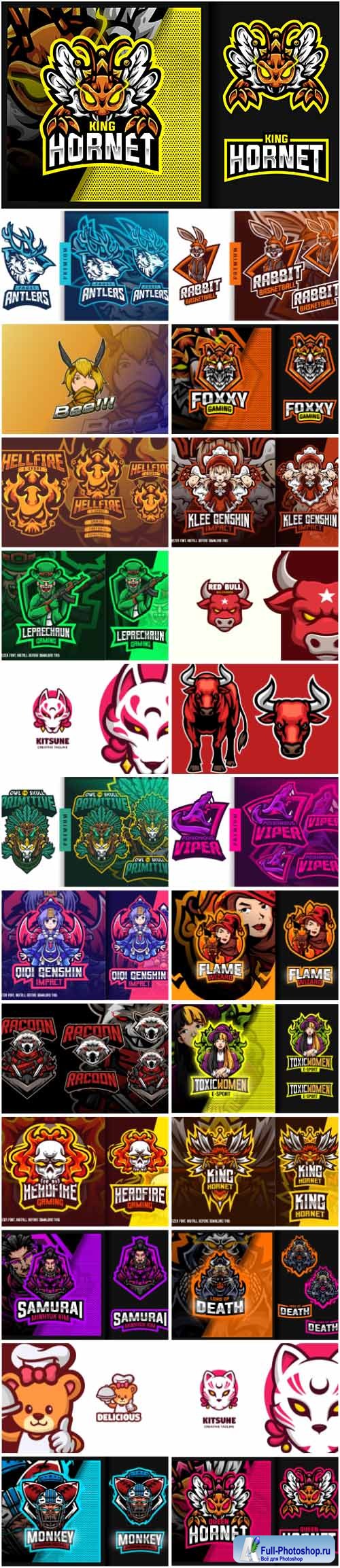 Set mascot logo vector template vol 7