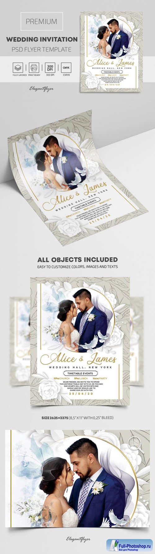 Wedding Invitation Premium PSD Template