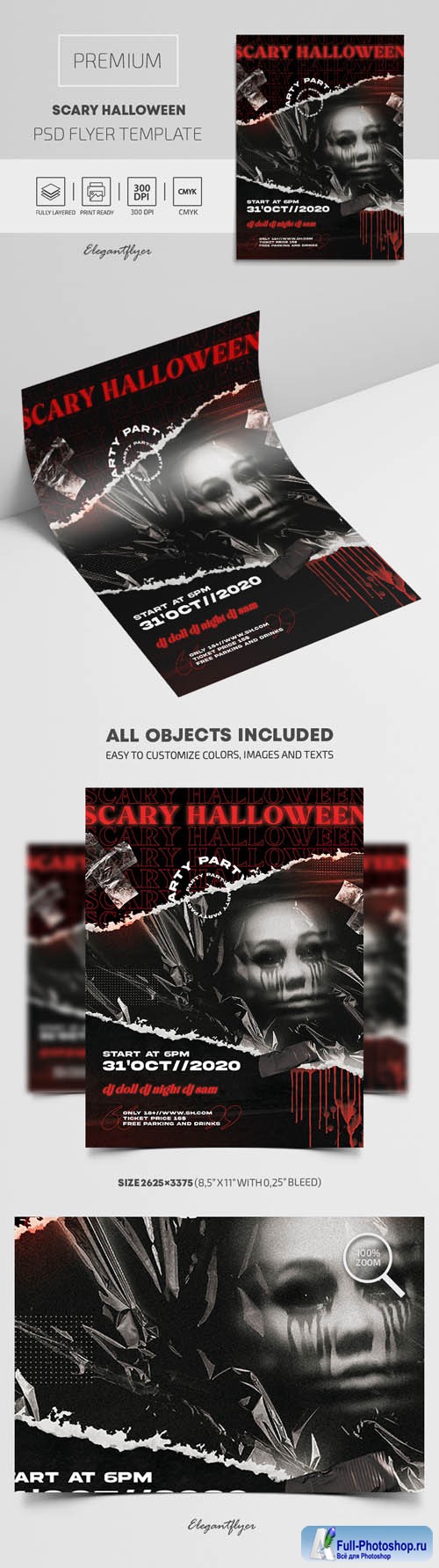 Scary Halloween Premium PSD Flyer Template vol 4