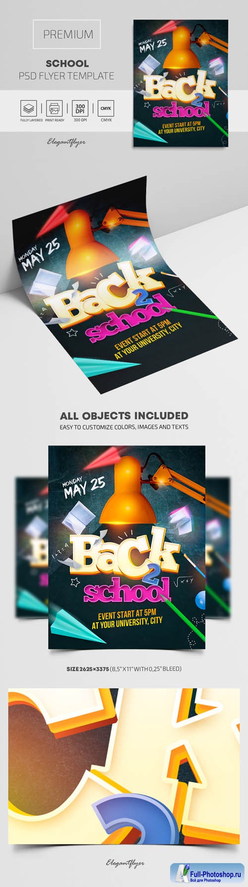 School Flyer PSD Template