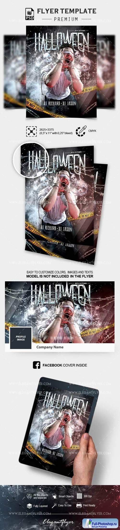 Scary Halloween Flyer PSD Template