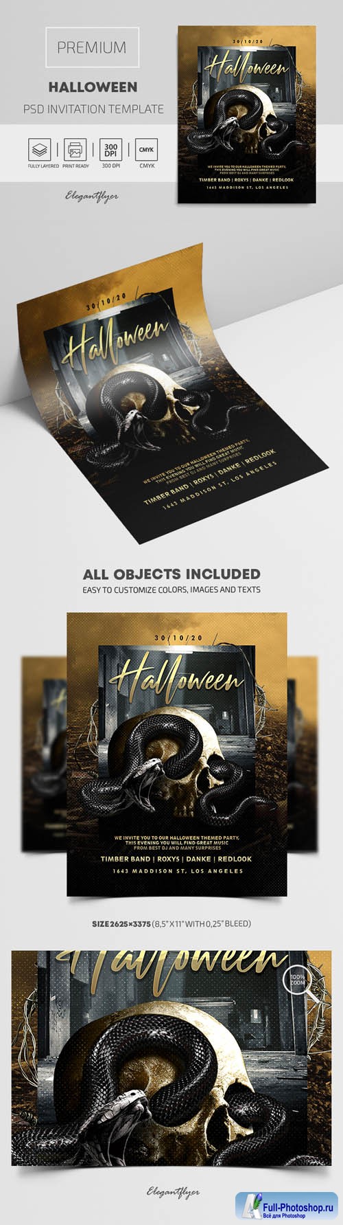 Premium Halloween Invitation PSD vol 3