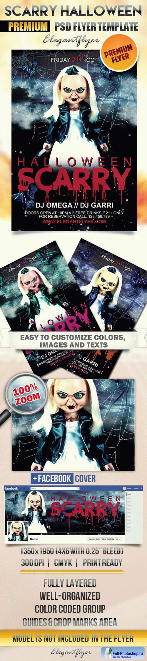 Scarry Halloween  Flyer PSD Template