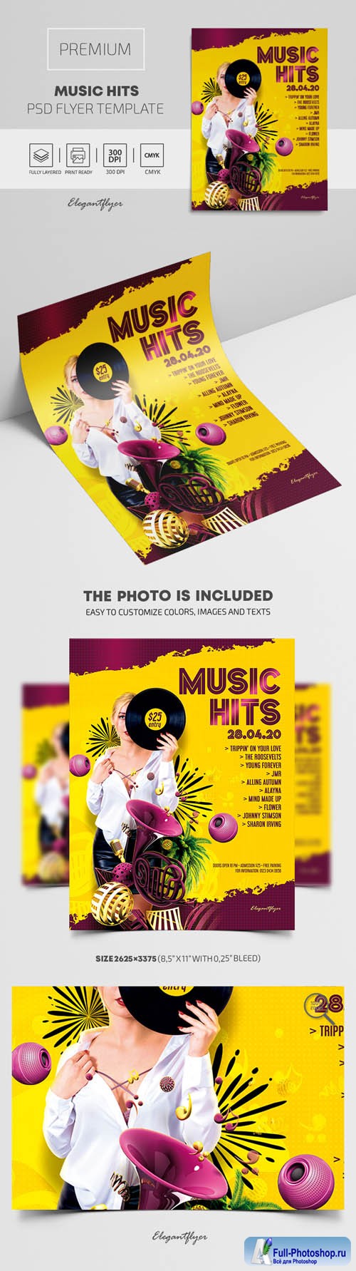 Music Hits Premium PSD Flyer Template