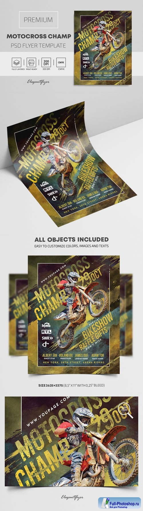 Motocross Champ  Premium PSD Flyer Template