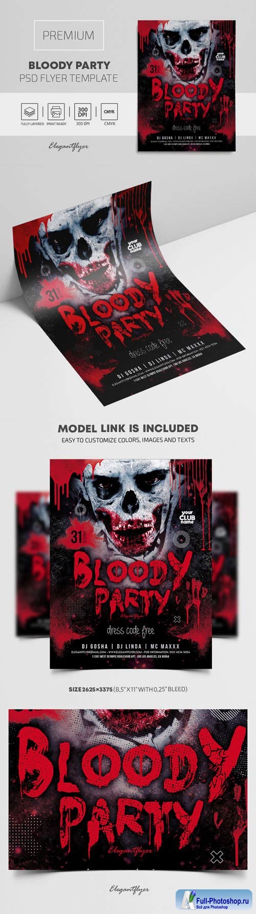 Bloody Party Premium PSD Flyer Template