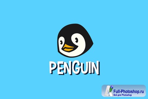 Penguin Retro Cartoon Logo design templates