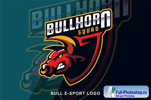 Bull Angry E Sport logo design templates