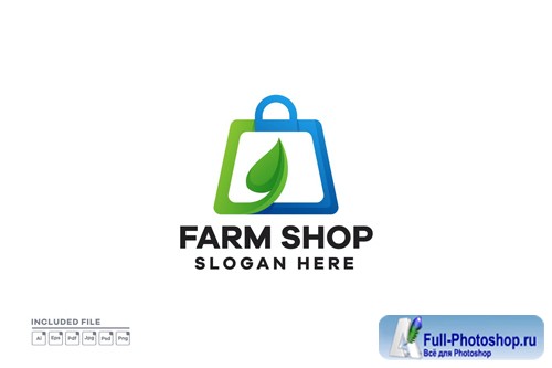 Farm Shop Gradient Logo design template