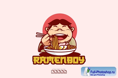 LOGO MASCOT RAMEN BOY design template