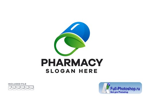 Pharmacy gradient logo design