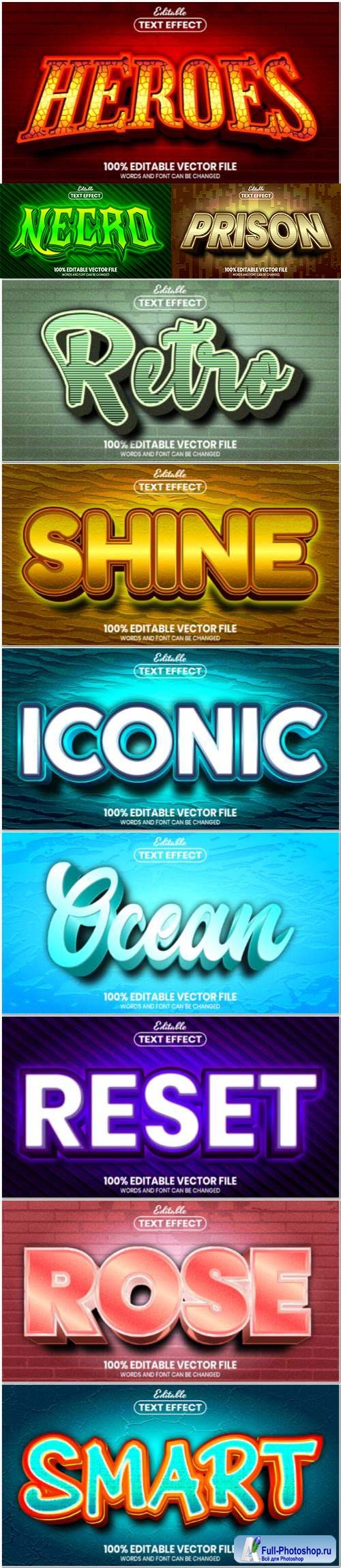 3d text editable style effect vector vol 69