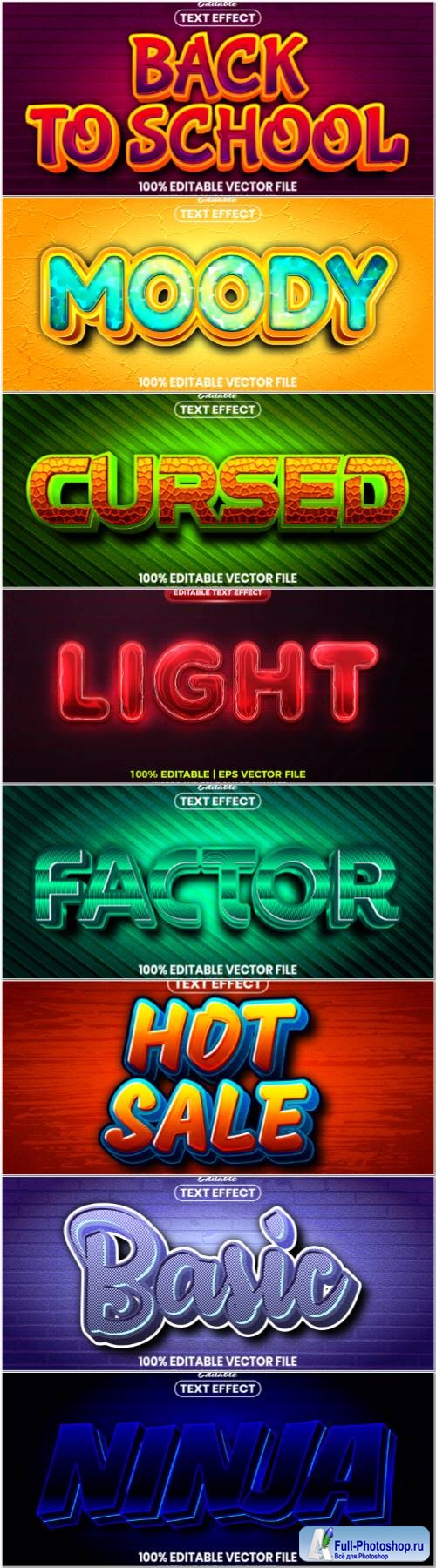 3d text editable style effect vector vol 68