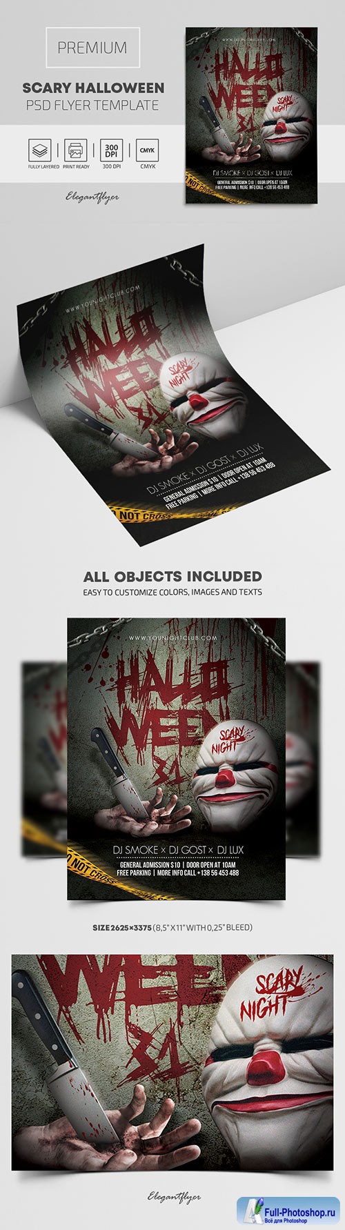 Scary Halloween Premium PSD Flyer Template