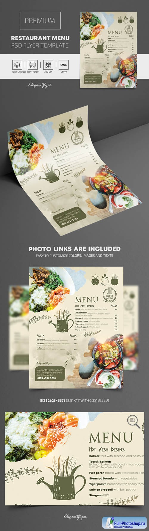 Restaurant Menu Premium PSD Flyer Template