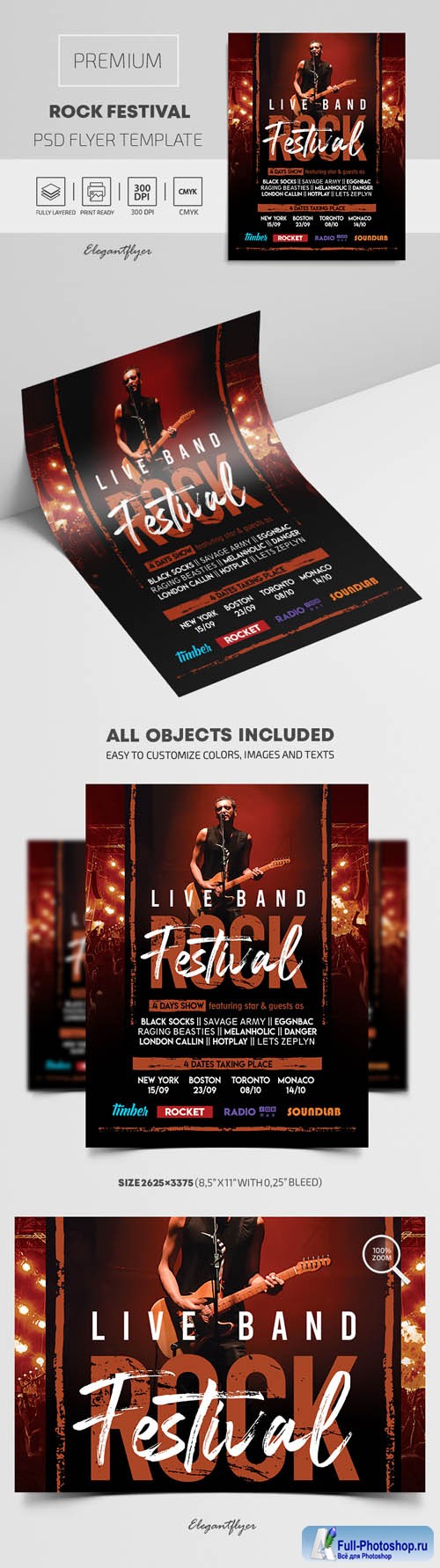 Rock Festival Premium PSD Flyer Template