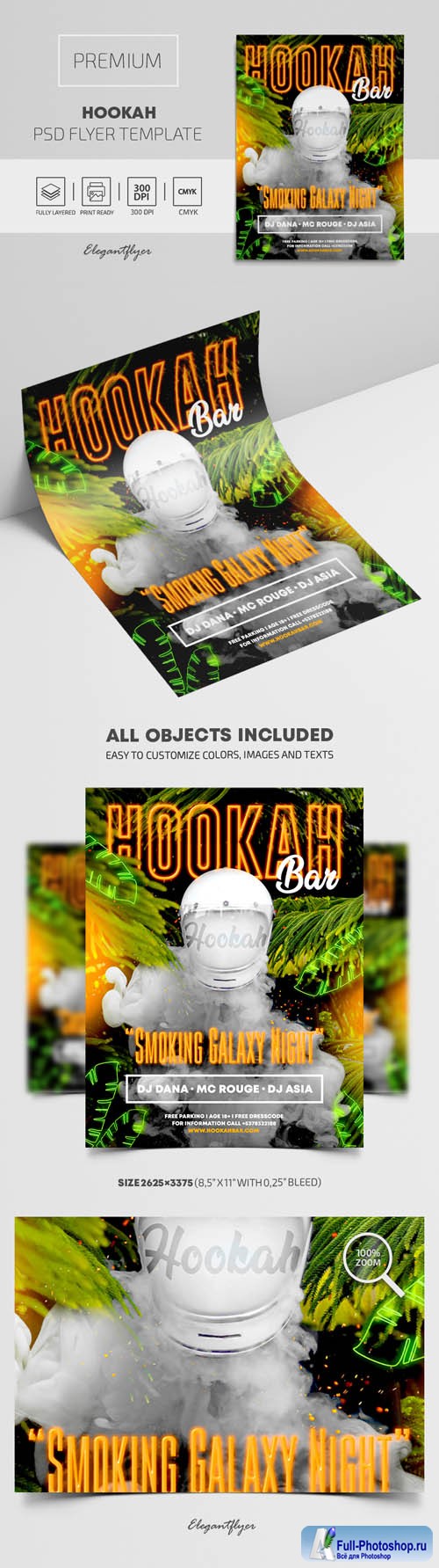 Hookah Premium PSD Flyer Template