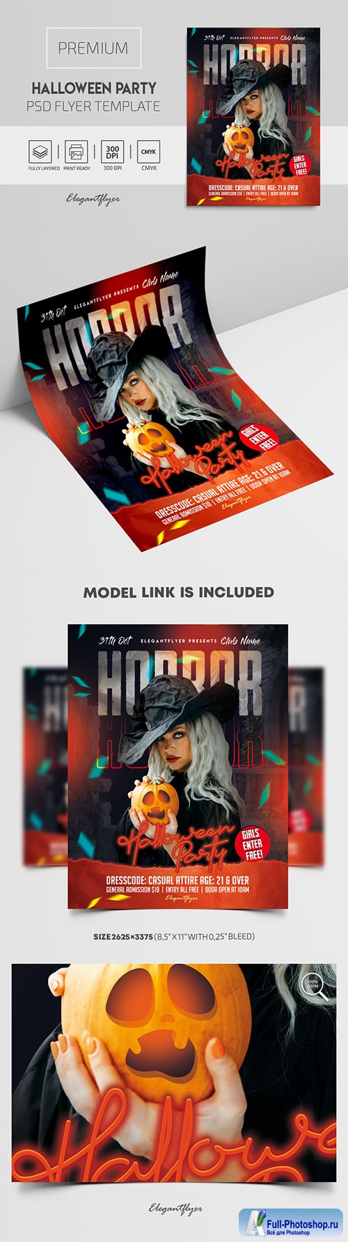 Halloween Horror Party Premium PSD Flyer Template