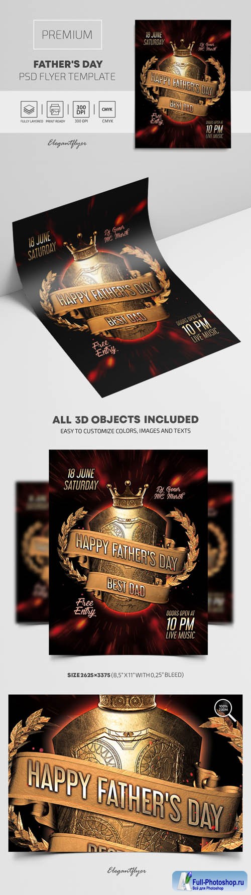 Fathers Day Premium PSD Flyer Template