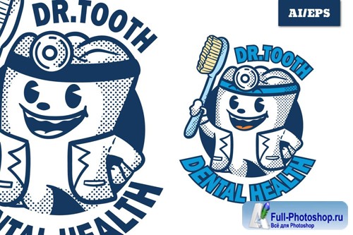 Dr Tooth - Mascot Logo