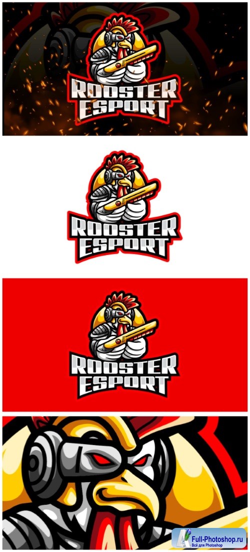 Rooster E-Sport and Sport Logo Template