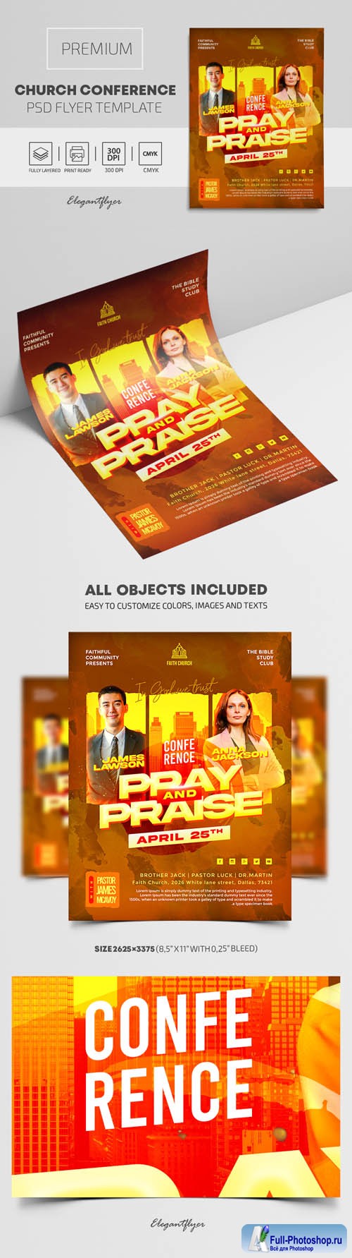 Church Conference Premium PSD Flyer Template