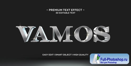 Vamos 3d text style effect mockup template Premium Psd