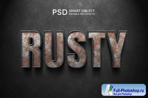 Rusty text style effect psd