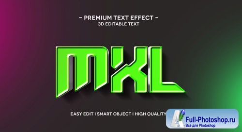 Mxl 3d text effect template Premium Psd