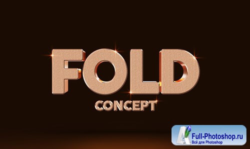 Fold concept 3d text style effect mockup template Premium Psd