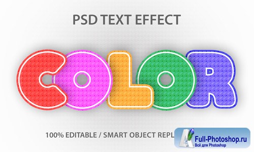 Editable text effect color paper premium Premium Psd