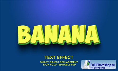 Banana text effect template Premium Psd