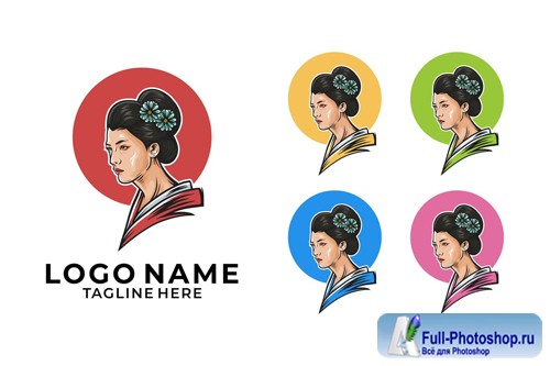 Geisha Mascot Logo Design